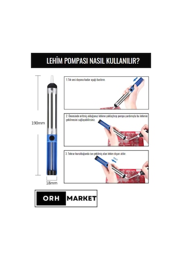 Profesyonel Lehim Pompası – Ergonomik Havya Lehim Sökme Pompası