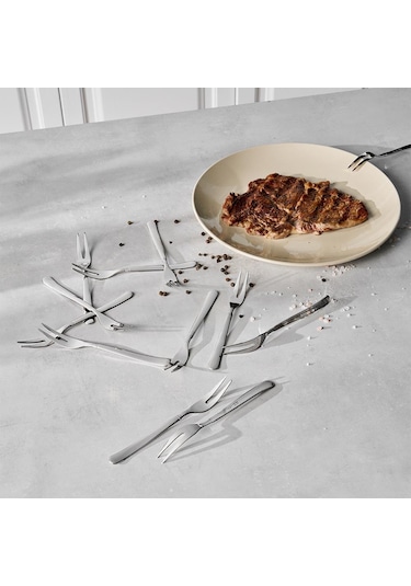 Hisar Milenyum 6lı Çelik Et Çatalı Gümüş