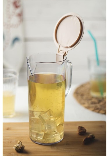 Akrilik Ölçekli 1 Lt Sürahi & Ölçü Kabı Buzdolabı Kapak Rafına Sığar