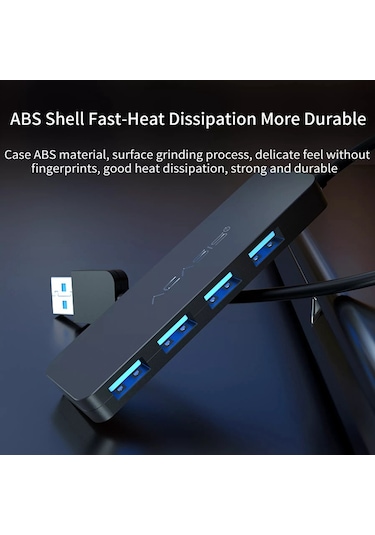 Cbtx Acasıs Ab2-l412 1.2m Kablo 4 Bağlantı Noktalı Usb2.0 Hub 480mbps Veri İletimi Usb Hub Ayırıcı