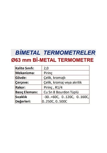 Simga 63 Taş Fırın Termometresi 500 C Derece 20 Cm Dalma Boylu