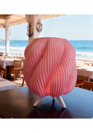 Dekoratif Modern Tasarımı İle Pembe Renk Abajur Ev, Cafe, Restorant Otel Pembe