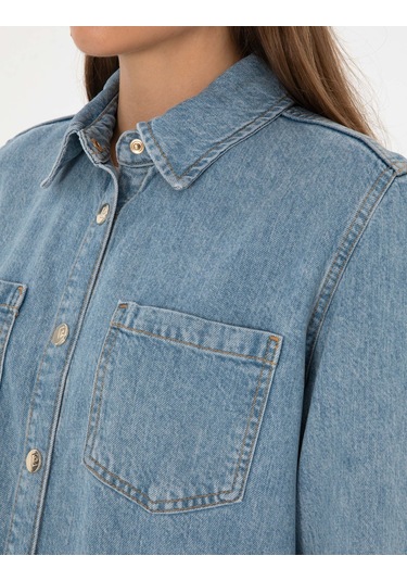 Pierre Cardin Kadın Açık Mavi Gömlek Jean 50314086-vr003 Açık Mavi