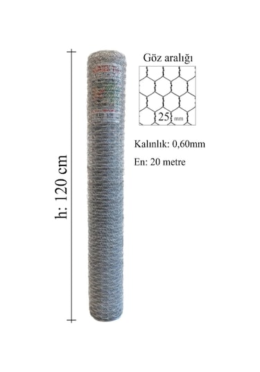 Bodur Tel Bodurtel Galvanizli Kümes Teli 120Cmx20Mt