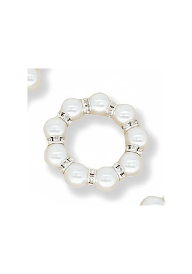 Springsun 6'li Peçete Halkası Seti - Hediye Paketli, Gümüş Renk, Şık Ve Pratik Beyaz