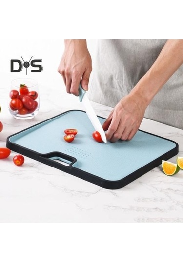 Novahub Kolay Temizlenebilir Mavi Kesme Tahtası - Çift Taraflı Et Sebze Doğrama Mat - Ev Mutfak İçin Mavi