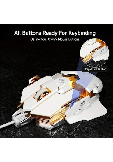 Willowhaven Eweadn G5 Sesli Oyun Faresi 8 Butonlu Metal Mekanik Kablolu Usb Makro Diğer