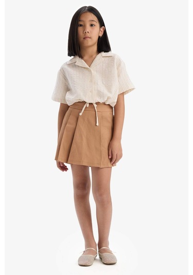 DeFacto Kız Çocuk Gabardin Pileli Şort Etek E2648A825SMBN268 Kahve DeFacto Kız Çocuk Gabardin Pileli Şort Etek E2648A825SMBN268 Kahve