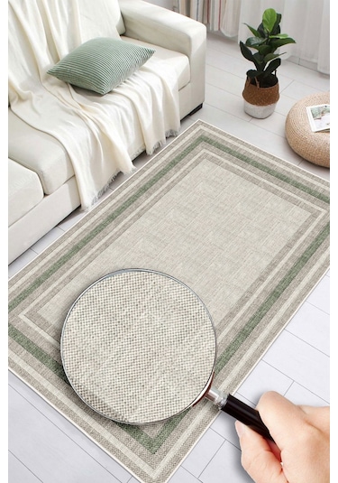 Modern Makinede Yıkanabilir Kaydırmaz Leke Tutmaz Salon Halı Oturma Odası Halı Mutfak Halı Ve Yolluk Yeşil