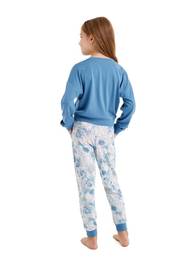 Kız Çocuk Pijama Takımı 51638 - Mavi