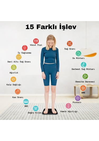 Techfit TF1075FİT Bluetooth Baskül Vücut Aanalizi Tartı Siyah