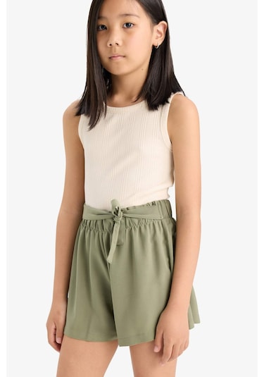 Defacto Kız Çocuk Bisiklet Yaka Basic Düz Atlet Z7815a625hser42 Ekru