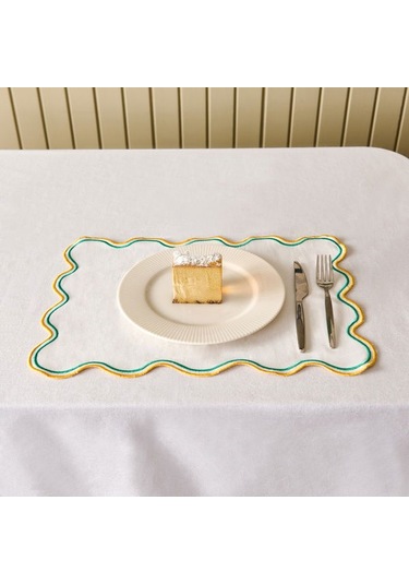 Evidea Soft Nonna Amerikan Servis - Hardal / Yeşil - 30x50 Cm Hardal / Yeşil Hardal - Yeşil