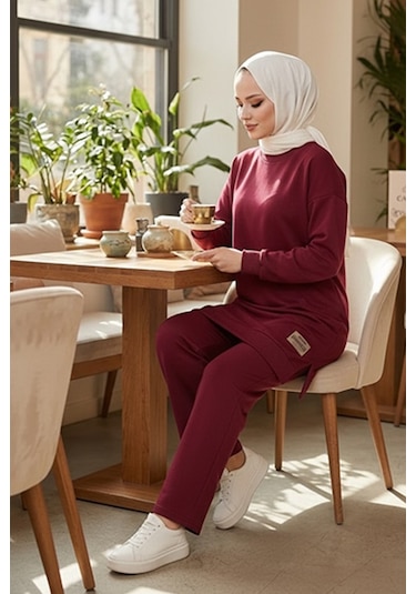 Bestenur Arma Detaylı İkili Takım 1730 - Bordo