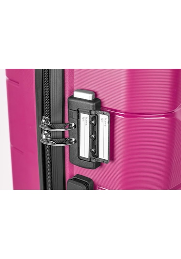 Npo Diamond Pp Polipropilen Kabin, Orta Ve Büyük Boy 3'lü Kırılmaz Valiz Seti-fuşya Fuşya