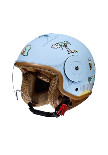 Eternal Luck Yeni Ulusal Standart A Sınıfı Çocuk Motosiklet Kaskı - Açık Mavi