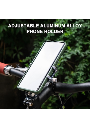 Monyee Alüminyum Bisiklet Telefon Tutucu, 5-10cm Genişliğindeki Cihazlar İçin, Siyah, Dağ Bisikleti Uyumlu