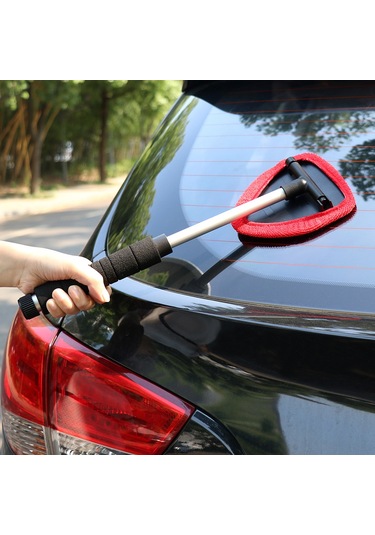 Jeemson Araç Cam Temizleyici, Uzatılabilir Gövde, Mikrofiber Yastık, 180 Döner, Su İle Temizler, Sıcaklık Dirençli