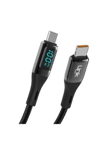 LinkTech K680 Dijital Göstergeli Type-C - Type-C 100W Data ve Şarj Kablosu 1mt