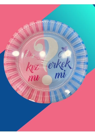 Bebek Cinsiyet Partisi Masa Seti 8 Li Tabak & 8 Li Bardak