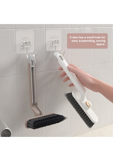 Jeemson Mor 360 Derece Döner Başlı Sıkı Boşluk Temizleyici Fırça - Ergonomik Kollü Ev Temizlik Aleti