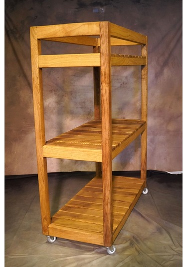 Ahşap Tekerlekli Banyo Organizer 90cmx40cmx116cm