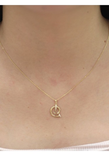 14 Ayar Altın Çivi Tasarım Uçlu Kolye Sarı