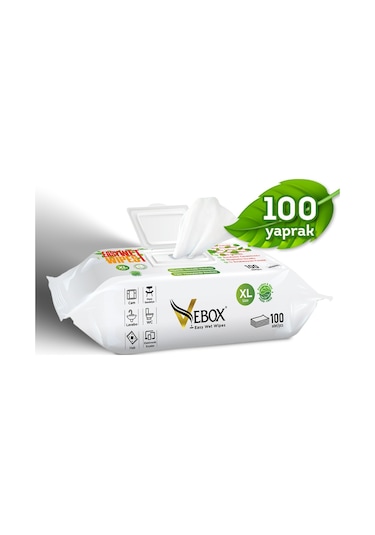 Vebox Easy Wet Wipes Yüzey Temizleme Havlusu 100 Yaprak