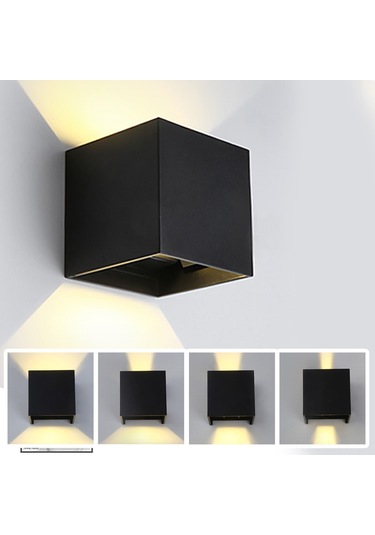 Youtek 12w Ip65 Su Geçirmez Dış Mekan Duvar Lambası, Ac85-265v Aluminyum Gövde, Işığını Ayarlayabilir, Siyah Kasa, Islak Beyaz Işık Siyah