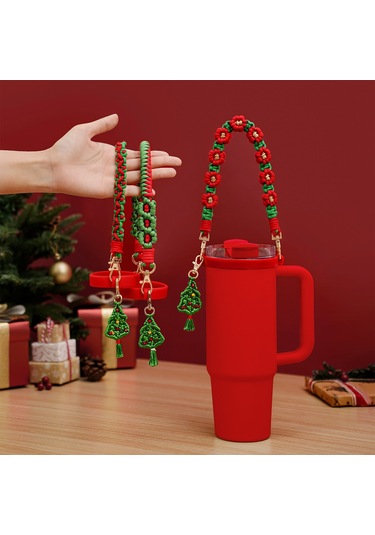 Stanley Su Bardağı Noel İçin El Tipi Halat Örme Askı Cbtx Kırmızı