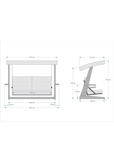 Viva 2400 Dört Kişilik Ahşap Bahçe Salıncağı