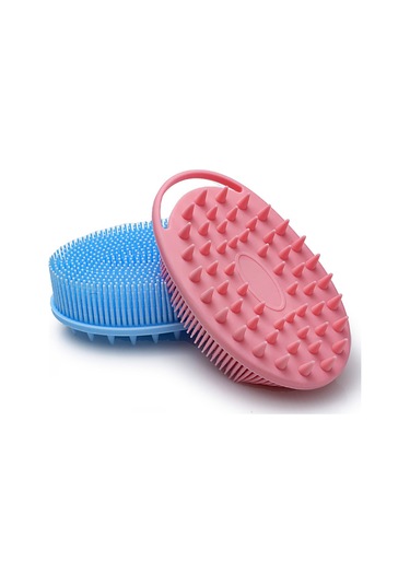 Yaleker Bebekler İçin Platinyum Silikon Duş Fırçası - Çift Taraflı, Yumuşak Dokunmatik, Algı Eğitimi Ve Günlük Kullanıma Uygun Pembe Uçlu Model