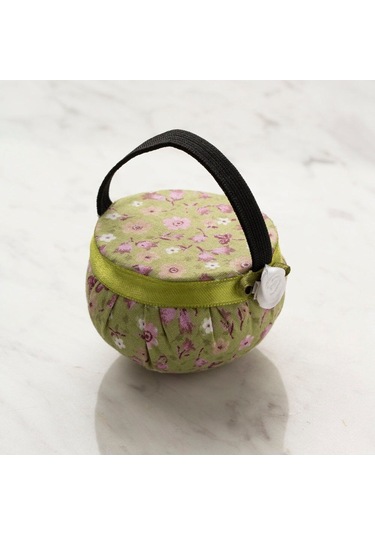 Loren Kola Takılabilir Yeşil Çiçekli İğnedanlık