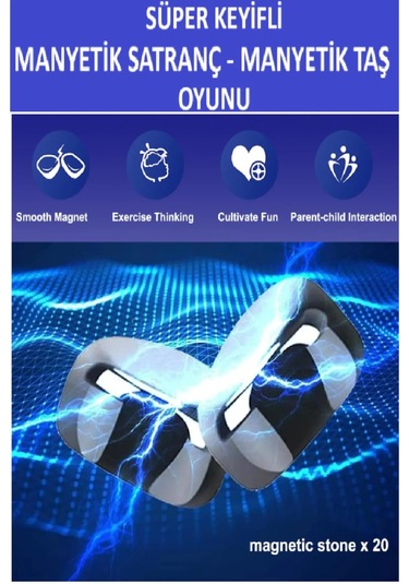 Süper Keyifli Manyetik Satranç-20 Taşlı Manyetik Güçlü Taş Oyunu- Harika Vakit Geçirmek Için Hediye
