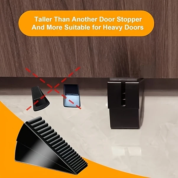 Hightower Silvery Heavy Duty Paspas Kapı Stoppır: Rüzgara Dayanıklı Siyah Kauçuk Kapı Takozu