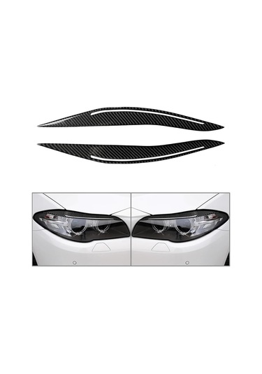 1paır Karbon Fiber Far Kaşları Göz Kapakları Bmw 5 Serisi F10 528ı 535ı 550i Sedan 201416
