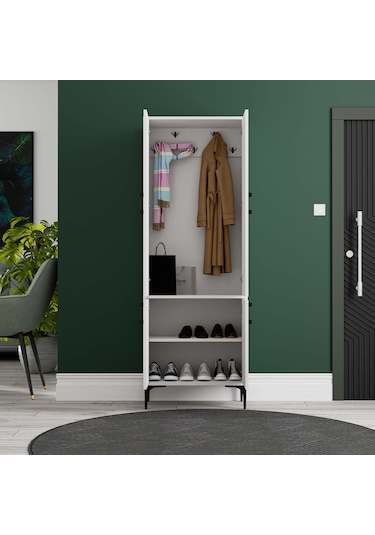 5030 Royal 4 Kapaklı 5 Askılı Portmanto Beyaz