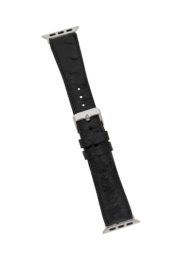 Apple Watch Uyumlu Deri Kordon 42-44-45mm De5 Siyah Diğer