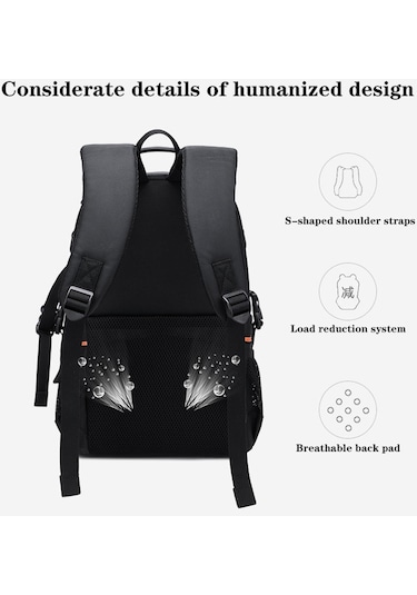 Sones Büyük Kapasiteli Su Geçirmez Sırt Çantası Seyahat Omuzları Kamera Çantaları Siyah Izgara İç Kırmızı