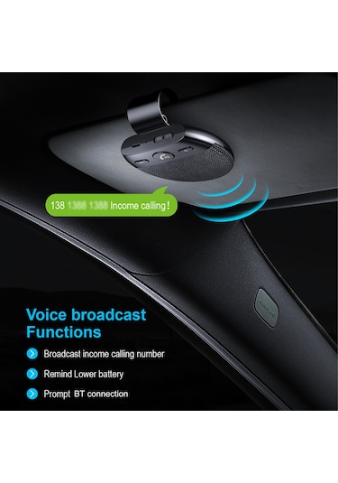 Gajeena Sp11 Araç Bluetooth免提 Hoparlörü - Güneşlik Montajlı - Yüksek Kaliteli Konuşma - 10m Bluetooth Mesafesi