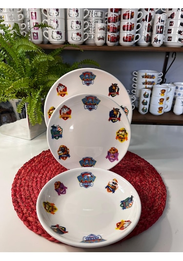 6 Parça Paw Patrol Model Çocuk Bebek Yemek Takımı Beslenme Seti Çok Renkli