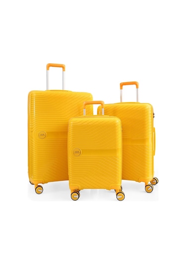 Ççs 5239 Polipropilen 3 Lü Valiz Seti Siyah-camel Siyah - Camel