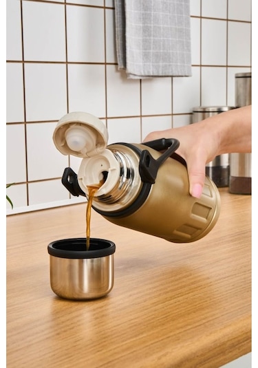 Karaca Adent Çelik Sızdırmaz Termos Gold 800 ml