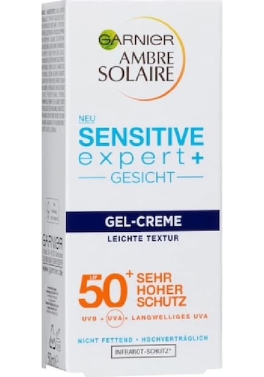 Garnier Ambre Solaire Sensitive Expert Jel Yüz Güneş Kremi SPF50+ 50 ML