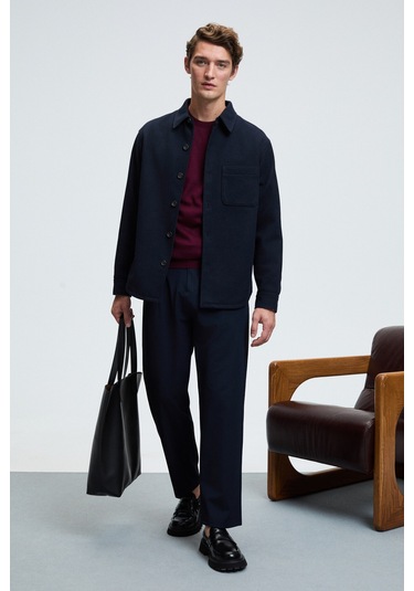 VAREX Erkek Yuvarlak Yaka Basic Slim Fit Triko Bordo Kazak