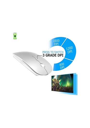 İmac/dizüstü Bilgisayar/pc İçin Şarj Edilebilir Bluetooth Kablosuz Fare Bluetooth Fare/gümüş Diğer