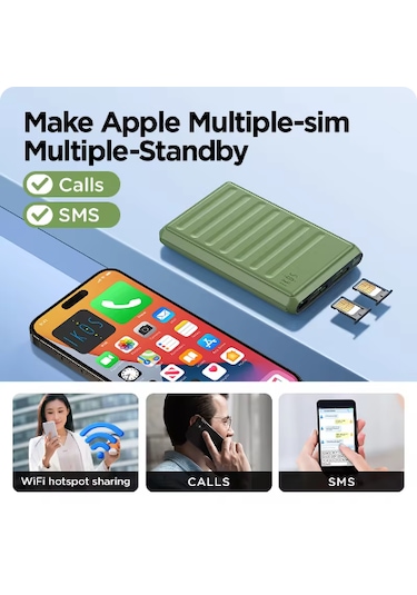 Ikos K7 Çift Sim Adaptörü 4g Çağrı Kayıt Desteği İphone İpod İpad Uyumlu