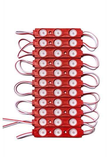 1.5 Watt Modül Led 2835 Mercekli 12 Volt 20 Adet Kırmızı