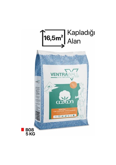 Ventrawall - Mavi Duvar Kaplaması Pamuk Sıva - Wb08 - 5 Kg