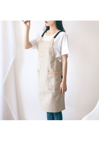 Sones Yıkanmış Tuval Önlük Şef Kafe Dükkanı Barbekü Kuaför Önlükleri